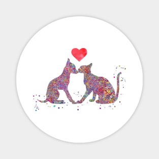 Cat and dog kissing Magnet